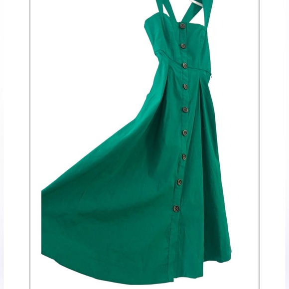 Anthropologie Maeve Square Neck Button Down Midi Dress NWOT FLAW* - Picture 9 of 10